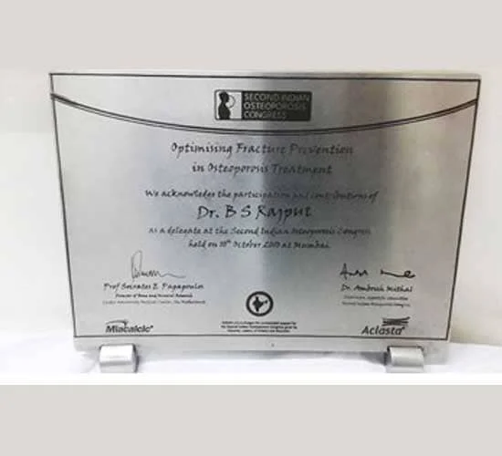 dr. bs rajput certificates