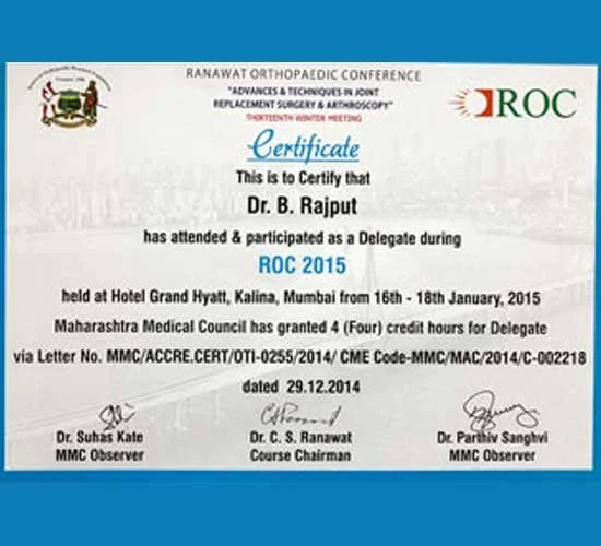 dr. bs rajput certificates