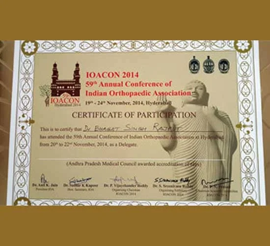 dr. bs rajput certificates